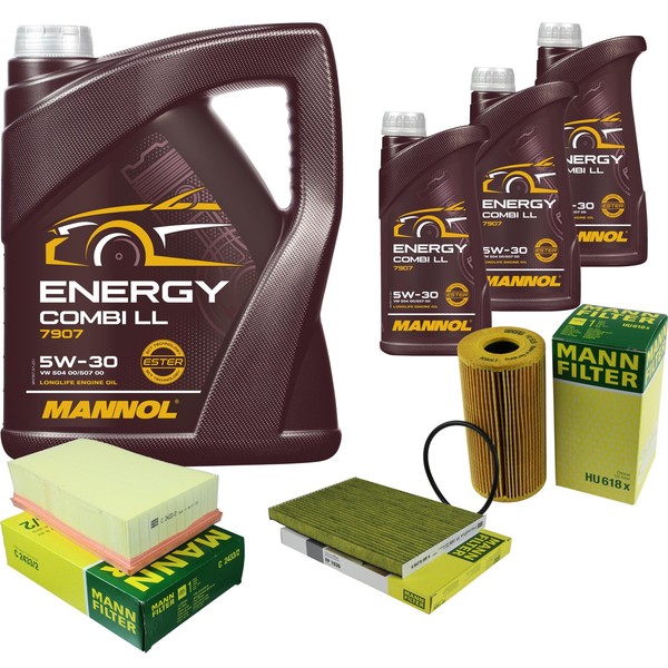 Mann Inspektionspaket 8L Mannol Energy 5W-30 FüR Nissan Qashqai +2 I 2.0 Dci AWD-image