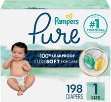 Pampers Pure Protection One Baby Diapers Size 1 - 198ct
