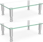 2 Pack Computer Monitor Riser with 2 PACK COMPUTER MONITOR STAND, Clear 