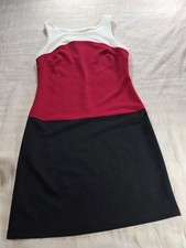 Valerie Bertinelli Womens Colorblock Sheath Dress Red Black White Size 6