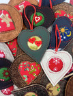 Traditional Handmade Leather & Fabric Rustic Christmas Tree Decorations. UK made