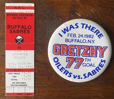 RARE 1982 Edmonton Oilers Wayne Gretzky Ticket Stub RECORD BREAKER vs Sabres AUD