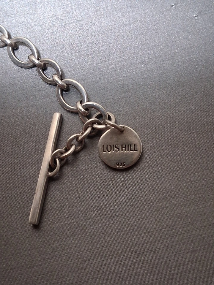 Collar llamativo de plata de ley Lois Hill de diseñador. 20". Pesado. 108 gramos Foto 3 de 4