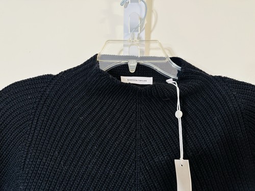 Rebecca Taylor Jersey Suéter Cuello Simulado Sin Espalda Lana Merino Negro Nuevo Con Etiquetas Talla L - Imagen 3 de 9