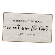 Christian Door Mat, Joshua 24:15 Bible Welcome Mat, as for Me and My House We