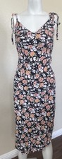 Audrey 3+1 Floral Midi Dress Tie Strap Bodycon Rayon Summer Boho Small