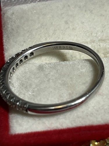 Vintage Helzberg (H.D.S) 14K Weißgold & Diamant Ehering - Bild 6 von 11