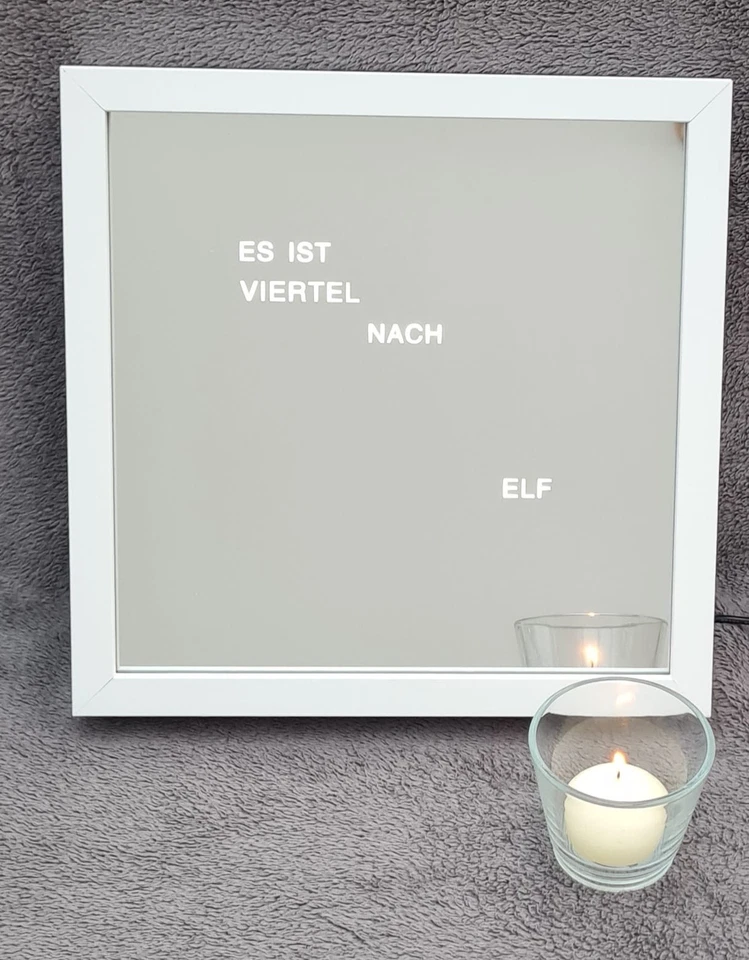 Wortuhr-Uhr mit Wortanzeige- Rahmen weiß - Wörteruhr- Standuhr-Wanduhr-wordclock - Bild 3 von 4