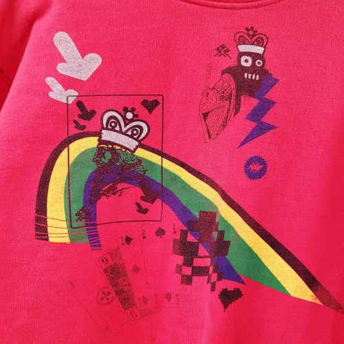 Oxbow King of Hearts & Rainbow Multicolored Crewneck Sweatshirt Junior’s Size 14 - Picture 3 of 7