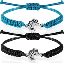 Horse Bit Charm Bracelet 2 Pcs Horse Lovers Equestrian Jewelry Adjustable Hose C