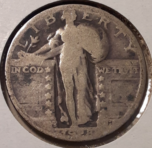 1928-S Standing Liberty Quarter San Francisco Mint 90% Silver 25c coin (#23-RB6) - Picture 2 of 3