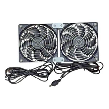 Solar Powered Dual Exhaust Fans  for RV Greenhouse Coop Pet House  DIY 30w