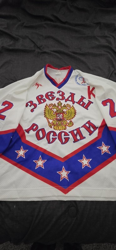 Russia Hockey Jersey Fetisov #2 World Championship 2000 White/Blue/Red 52