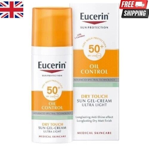 2Pcs / 1Pc Eucerin Oil Control Sun Gel-Cream Dry Touch SPF50+ 50ml UK - Picture 1 of 5