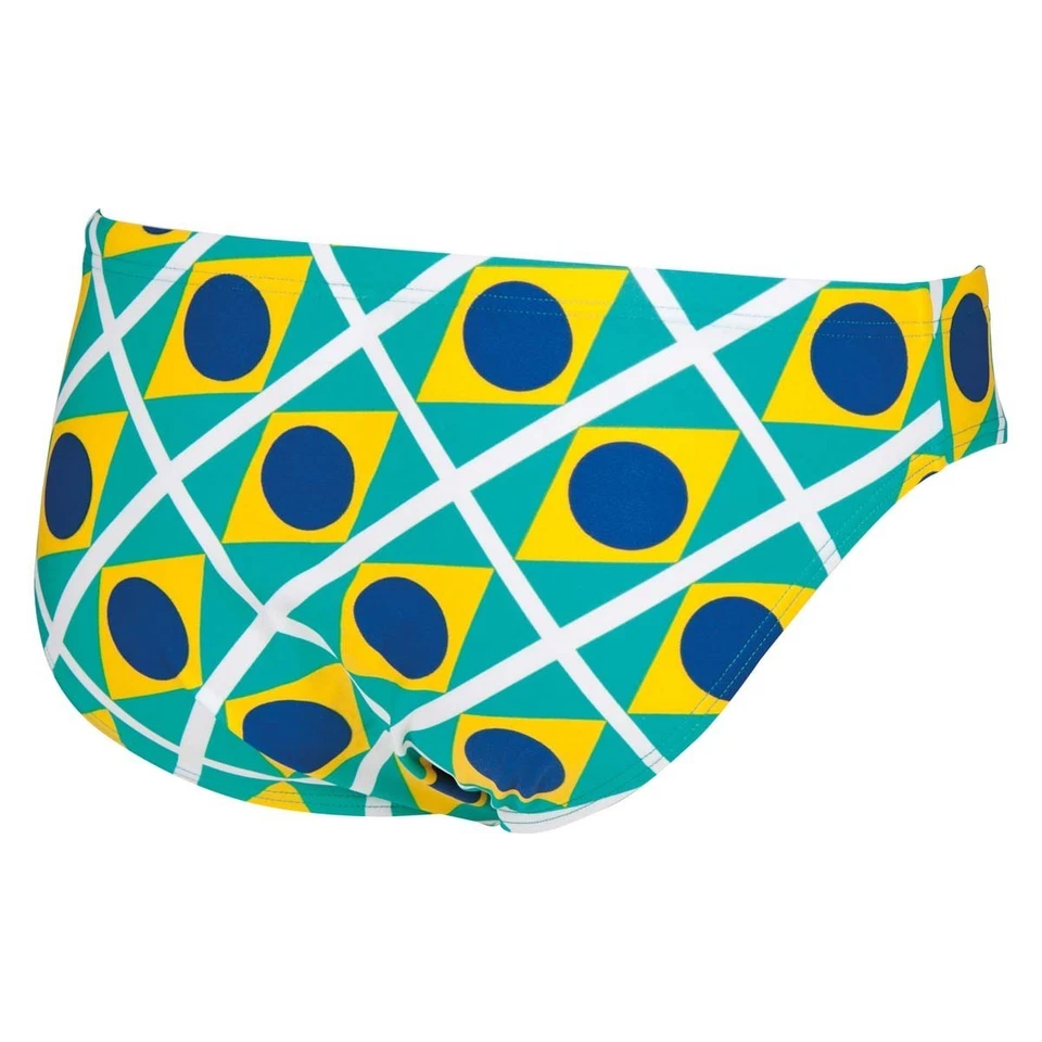 SLIP MARE PISCINA UOMO ARENA TG. 54 XXL BANDIERA  BRASILE COSTUME DA BAGNO VERDE - Immagine 2 di 2