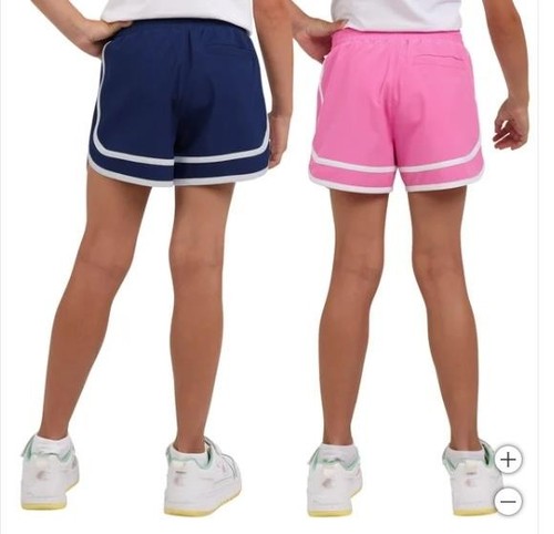Champion Girls Boys Shorts Pink Navy Blue 2-Pack Active Elastic Waist - Picture 3 of 8