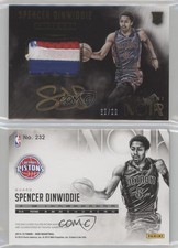 2014-15 Panini Noir Color Rookies /99 Spencer Dinwiddie RPA Rookie Patch Auto RC