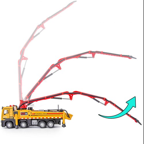 1:50 Concrete Pump Truck Toy Construction Equipment Model Diecast Toy Vehicle - Picture 6 of 10