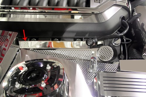 2011-2014 Mustang GT Perforated Stainless Steel Fuel Rail Covers & Cap Cover - Picture 2 of 4