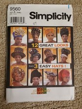 Simplicity 9560 Rare Easy Sewing Pattern African Hats for Women by Shanti FF