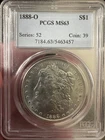 1888-O Morgan Silver Dollar PCGS MS63