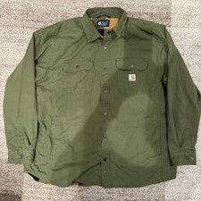 Carhartt Men's XXL Rugged Flex Relaxed Fit Canvas Fleece Lined Jacket TJ5419-M