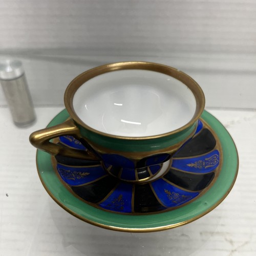 Taza y platillo Bayer And Bock hechos en Alemania con 1 astilla como se muestra en la foto - Imagen 2 de 8