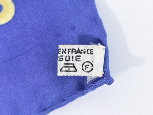 HERMES 100% Silk Carre 90 BRANDEBOURGS Blue Gold - Picture 15 of 15