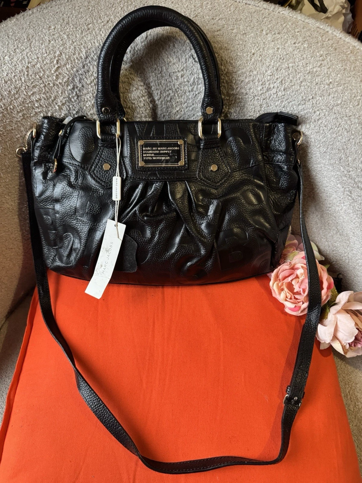 Marc by Marc Jacobs Classic Baby Q Leather Satchel Bag Black With RRP$1200‼️
