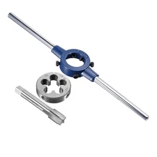 5/8-24 UNEF Thread Tap and Round Die Set with 38mm Die Stock Handle Wrench