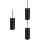  3 Count Toilet Brush and Holder Set Stainless Steel Bathroom Compact