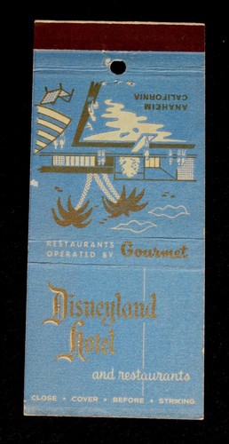 Disneyland Hotel Matchbook Cover 1950's Vintage Mid-Century Disney History Vault - Picture 3 of 7