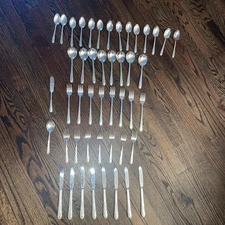 Intl Silver California Blossom Service Of 8 Plus Silverplate 1941 Vintage 47 Pc