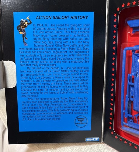 Vintage '93 Hasbro G.I. Joe Commemorative Collection Action Sailor Figur Neu Neu in OVP - Bild 4 von 7