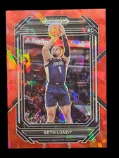 2023-24 PRIZM DRAFT RED CRACKED ICE #46 SETH LUNDY RC