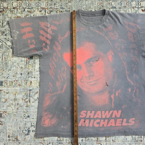VTG 90s Shawn Michaels WWF AOP 1995 T Shirt XL All Over Print Wrestling Faded - Picture 9 of 9