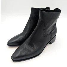 Cole Haan Naia Pointed Toe Block Heel Booties Women's Black Size US7.5B