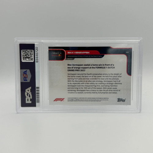 PSA 9 - /10 Max Verstappen #53 - Blue - Wins Home GP - 2022 Topps Now F1 - Picture 5 of 5