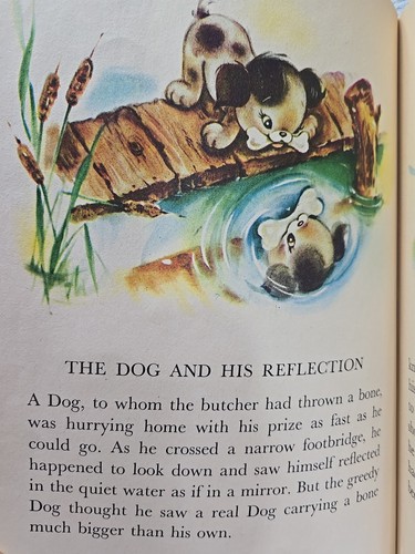 1952 Aesops Fables Rand McNally Tip Top Elf Book Hardcover Anne Sellers Leaf - Afbeelding 7 van 8