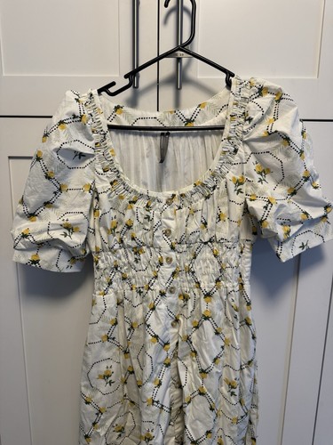 ANTHROPOLOGIE Women’s XS Short Sleeve High Low Midi Dress Multicolor EUC Pretty - Picture 2 of 13
