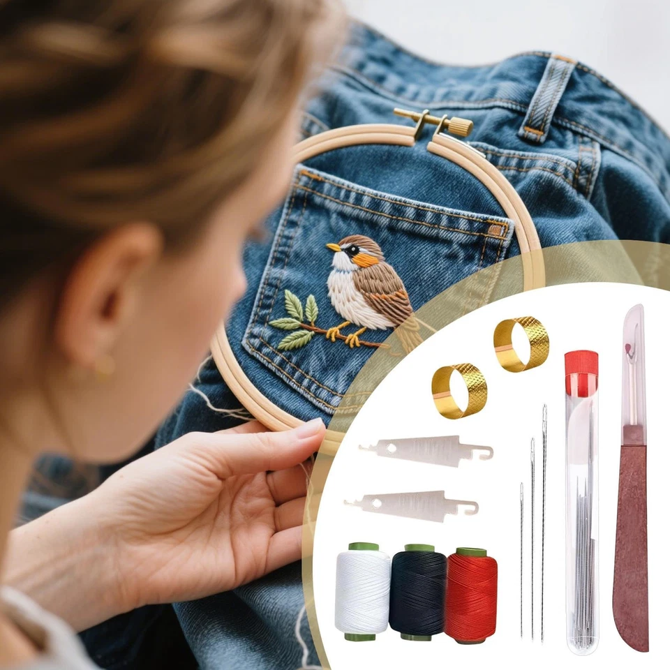 37PCS Sewing Tool Set,Needles Thread Hand Repair Tools,Portable Sewing Kit - image 4 of 4