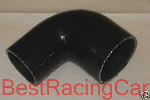 Silicone 90 degree Elbow Reducer 2.75" to 2.5" Turbo Silicon, Black - Photo 1 sur 1