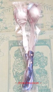CLAUDE-DOZORME-Laguiole-French-Bee-Dinner-Lunch-SALAD-FORK-SPOON-Set-New-Blue