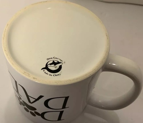 Dog Dad Ceramic Mug~Printed On Both Sides~Black Ink & Paw~Great Fathers Day Gift - Picture 8 of 11