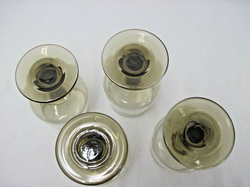 VINTAGE LIBBEY TAWNY SMOKY BROWN STEMWARE -WINE/WATER GOBLETS. - Bild 5 von 5