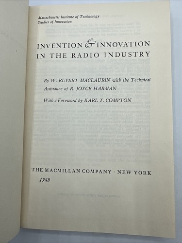 Invention And Innovation In The Radio Industry 1949 1st Print W Rupert Maclaurin - Picture 7 of 13
