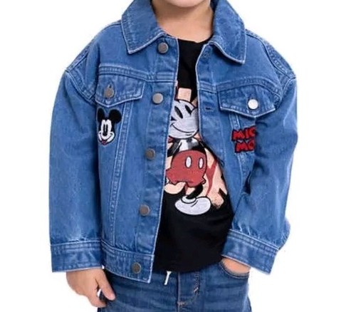 DISNEY ~ MICKEY MOUSE ~ Two (2) Piece Set ~ Denim Jacket ~ Black Tee ~ Size 6 - Picture 2 of 10