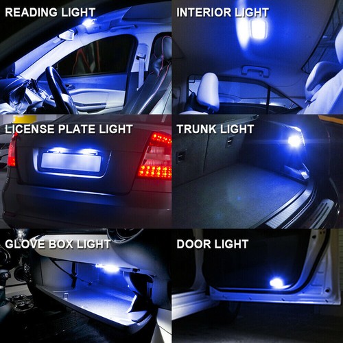 14Pcs Blue LED Car Interior Bulb Kit For T10 Dome Map License Plate Lights Lamp - Picture 4 of 10