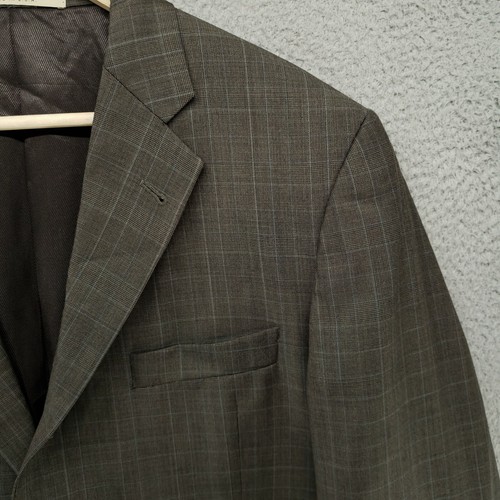 Burberry London 100% Wolle Herren 42 Anzug Braun Kariert Kerb Revers Suit Blazer USA - Bild 6 von 23