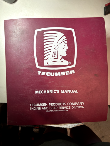 Tecumseh Mechanic's Manual Binder Folder Three Ring OEM Notebook - Picture 1 of 9